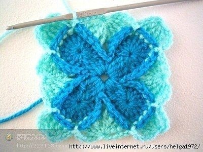 Узор, который вяжется от центра Узор, который вяжется от центра