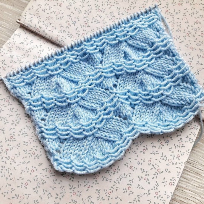 ​Узор спицами "Заснеженные ёлочки"