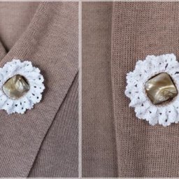 Вяжем крючком брошь