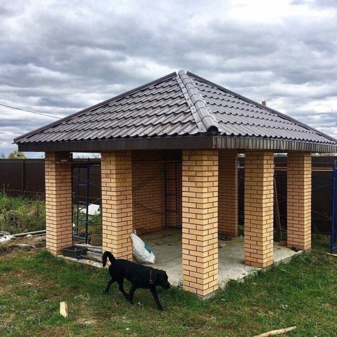 Беседка из кирпича Беседка из кирпича