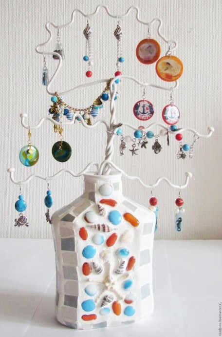 ​Мозаичное дерево: декорируем бутыль