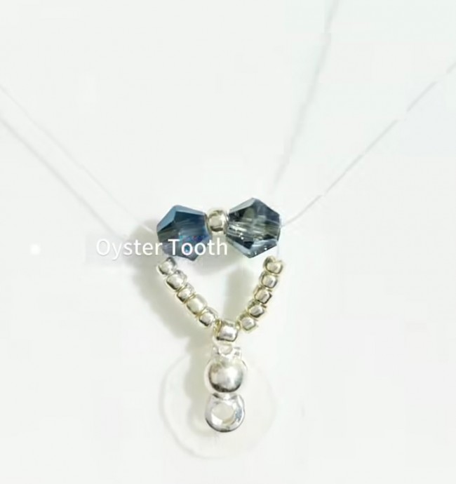 ​Серо-синий браслет из бисера и биконуса