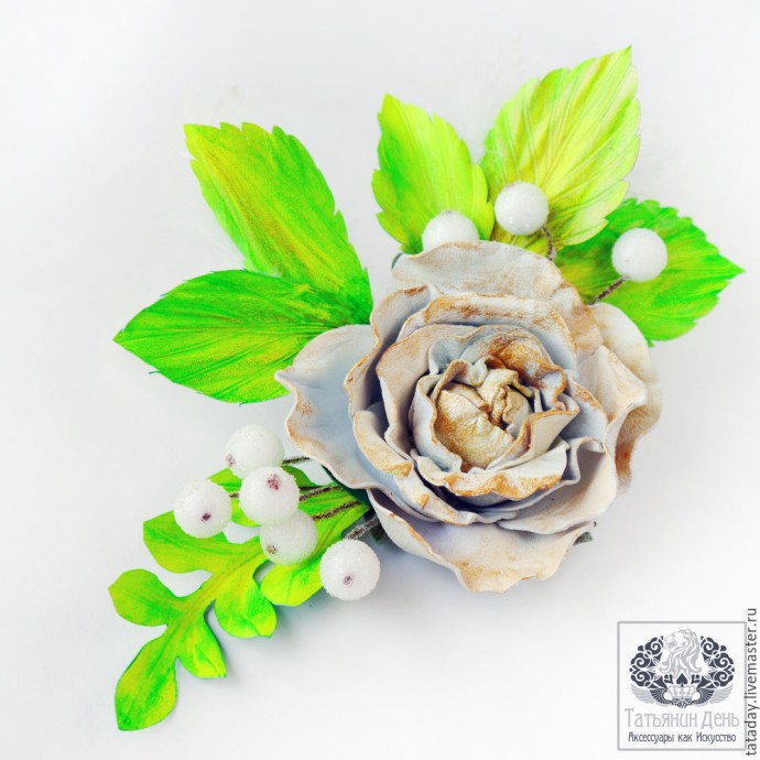 Создаем кожаную брошь-розу: часть 5