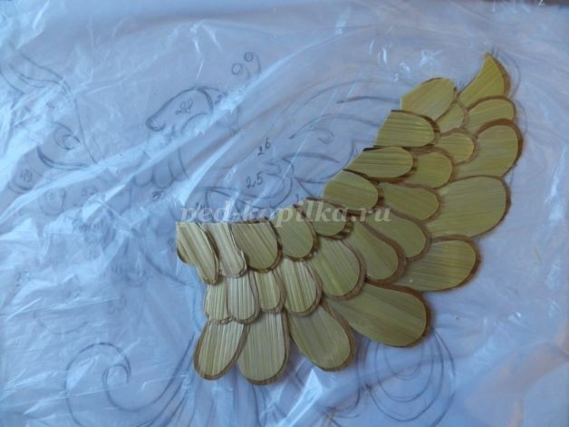 Декоративное панно "Жар-птица" из соломки: часть 2