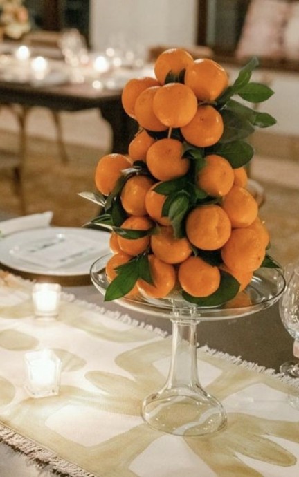 Делаем новогоднюю елочку из мандаринок Делаем новогоднюю елочку из мандаринок