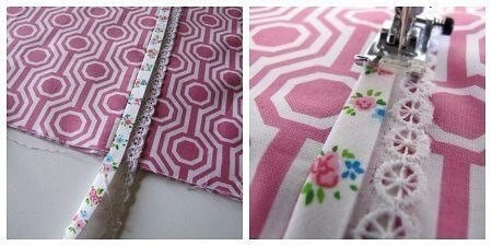 Отделка шва тесьмой