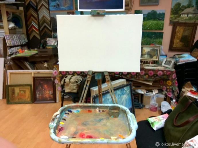 ​Картина маслом на холсте на тему сказочного мира гор и зимних грез: часть 1