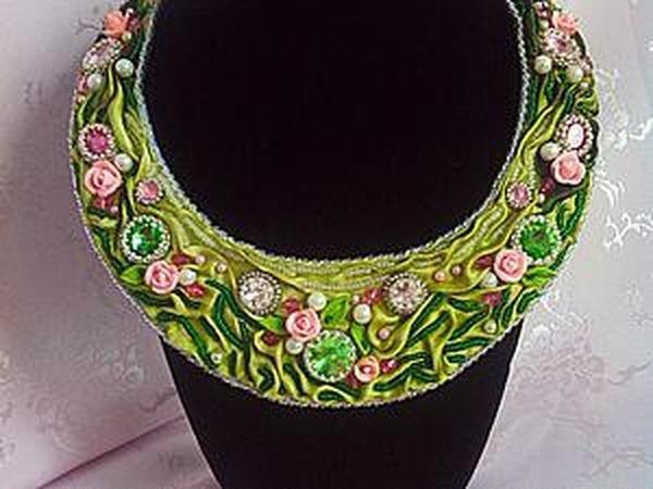 Создаем шикарное колье "Morning in the rose garden": часть 2