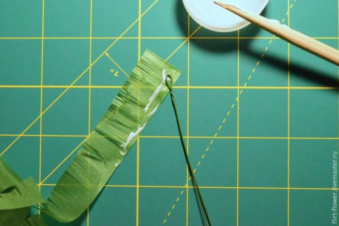 Делаем новогоднюю еловую веточку из ткани: часть 2