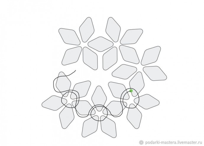 Комплект украшений из бисера twin с двумя отверстиями