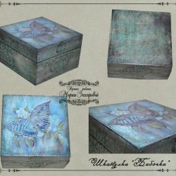 Шкатулка в технике декупаж с применением фольги: часть 1