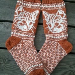 Жаккардовые носки с котиками