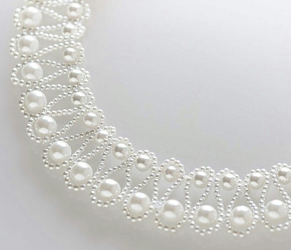 ​Чокер или браслет из бисера и жемчуга