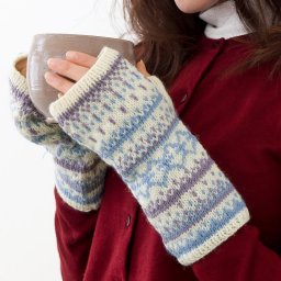 Жаккардовые митенки спицами