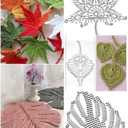 ​Лучшие схемы вязания осенних листиков