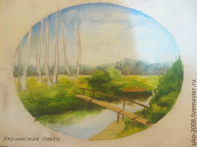 Пейзаж на шкатулке