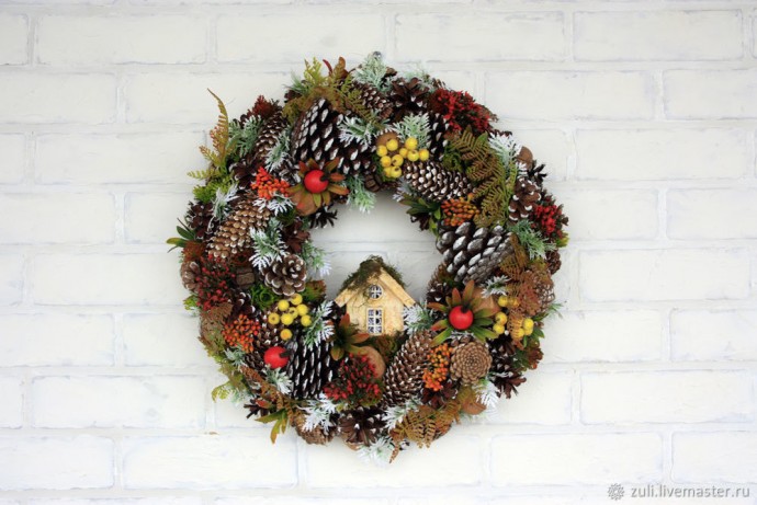 Создаём рождественский венок: часть 5