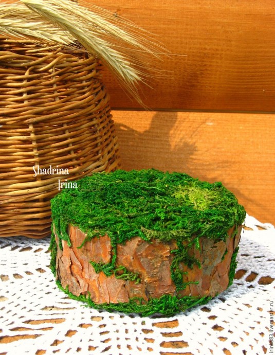 Делаем оригинальную подушечку для обручальных колец с применением природных материалов