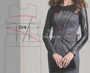 Моделирование платья с диагональными складками на полочке