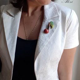 ​Создаём брошь "Вишнёвая нотка" из полимерной глины