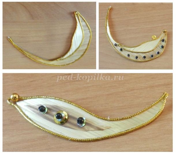 Декоративное панно "Жар-птица" из соломки: часть 5