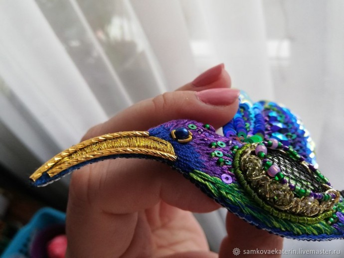 Делаем брошь "Колибри": часть 3