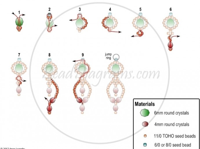 Рождественский комплект из бисера и бусин