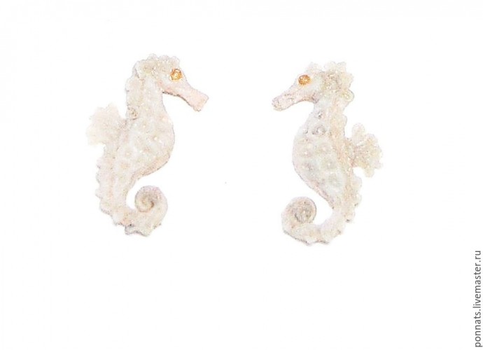 Изготавливаем текстильные серьги с вышивкой и лепкой "Гиппокампус": часть 1 Изготавливаем текстильные серьги с вышивкой и лепкой "Гиппокампус": часть 1