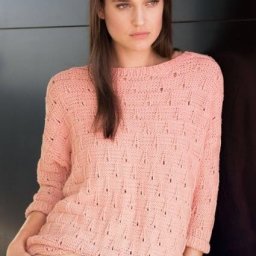 Пуловер спицами цвета пыльной розы