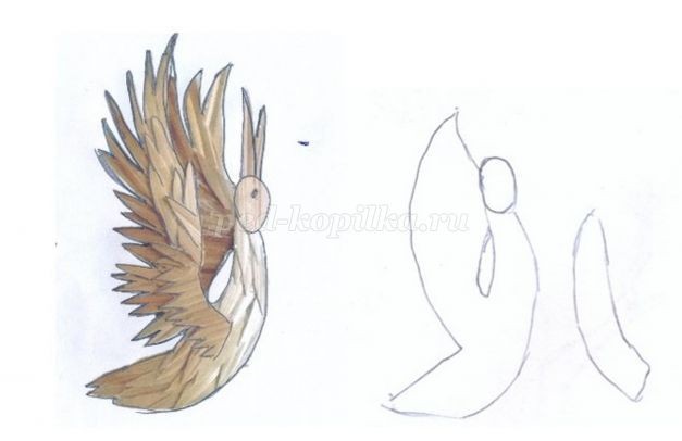 Панно из соломки "Прекрасный аист": часть 3 Панно из соломки "Прекрасный аист": часть 3