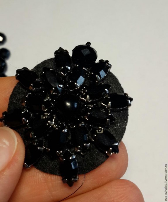 ​Делаем брошь-цветок "Черная георгина": часть 1