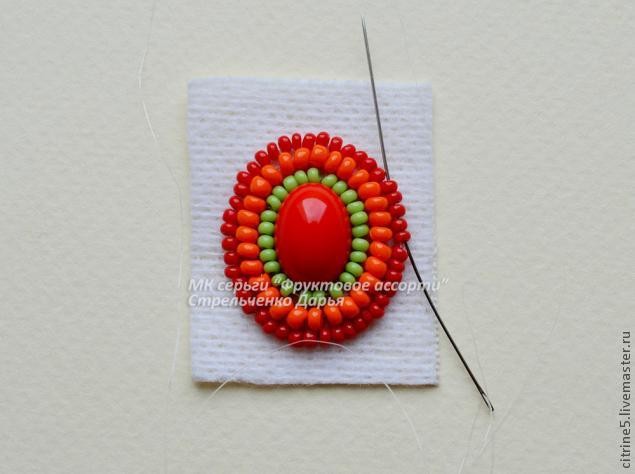 Мастер класс по вышитым серьгам "Фруктовое ассорти": часть 1