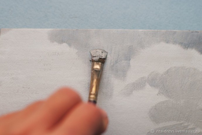 Пишем маслом миниатюру "Зимняя сказка": часть 1 Пишем маслом миниатюру "Зимняя сказка": часть 1