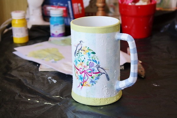 ​Преображаем пивную кружку в чудесную вазочку: часть 2