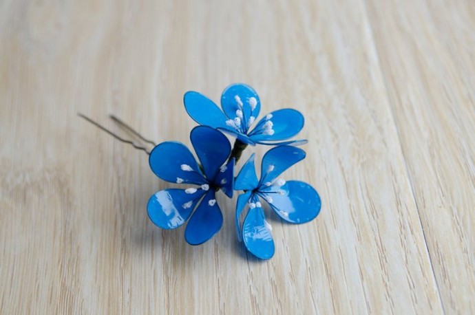 Создаем шпильку для волос с цветами из "Витраль"