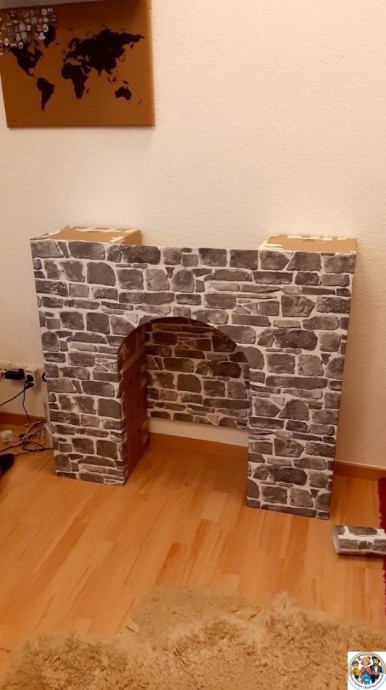 Бюджетный камин из картонной коробки