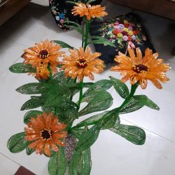 Календула из бисера и рубки