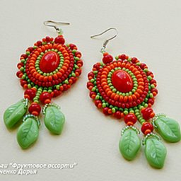 Мастер класс по вышитым серьгам "Фруктовое ассорти": часть 1