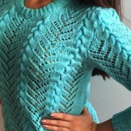 ​Ажурный бирюзовый пуловер