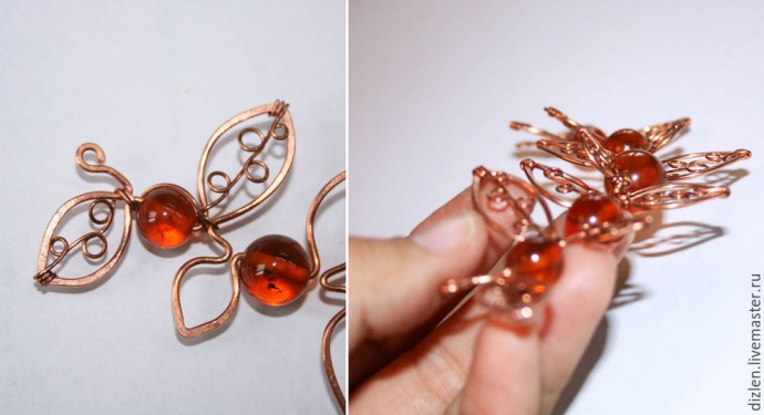 ​Делаем украшение из старых бус "Осенние листочки": часть 2
