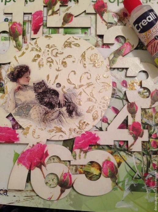 Настенные часики в стиле шебби шик: часть 3 Настенные часики в стиле шебби шик: часть 3