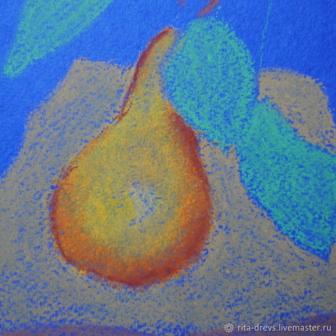 ​Рисование пастелью осенней груши: часть 1