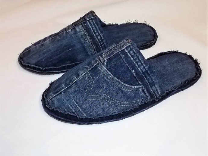 Что сделать из старых джинсов: тапочки Что сделать из старых джинсов: тапочки