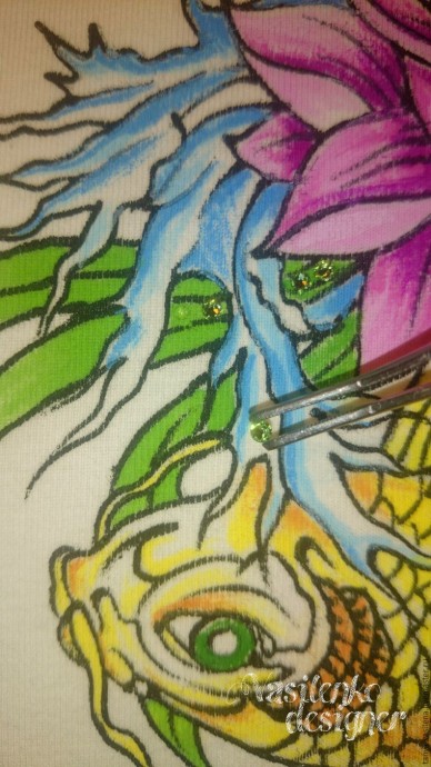 Декорируем футболку "Легкий бриз" стразами Swarovski: часть 3