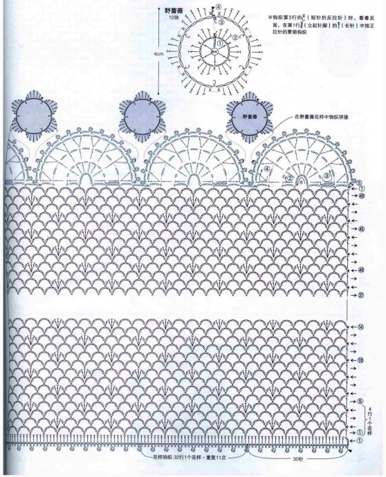 Вяжем крючком оконную занавеску