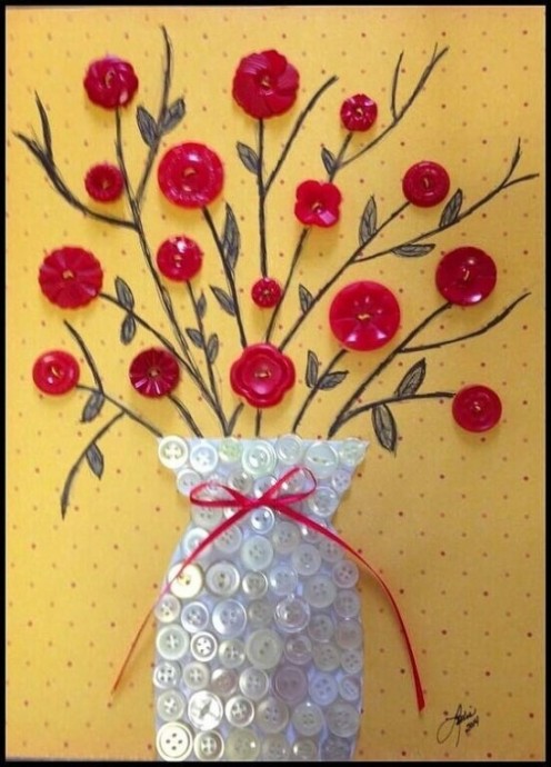 ​Вышиваем пуговицами