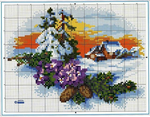 Вышиваем зимние пейзажи: часть 3