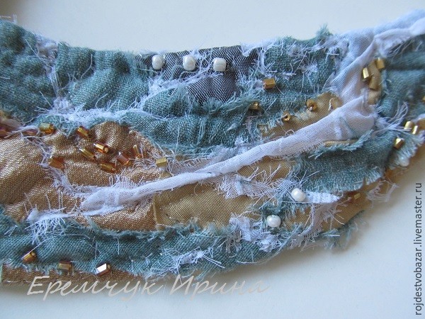 Делаем текстильное колье в технике крейзи: часть 3