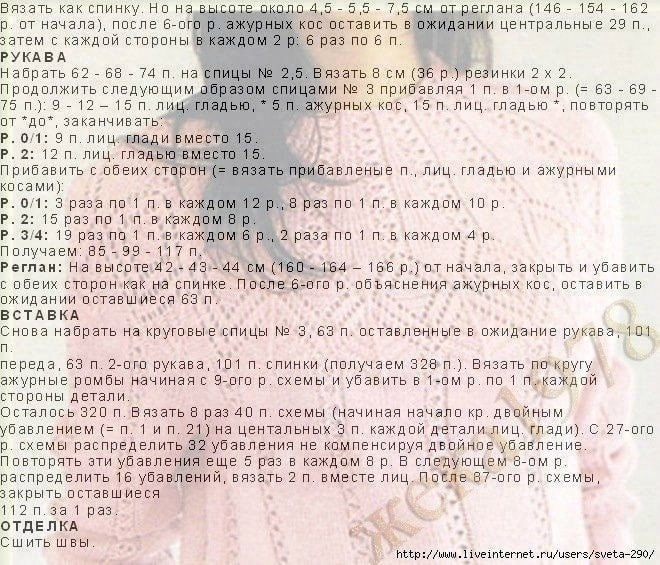 Розовый джемпер спицами