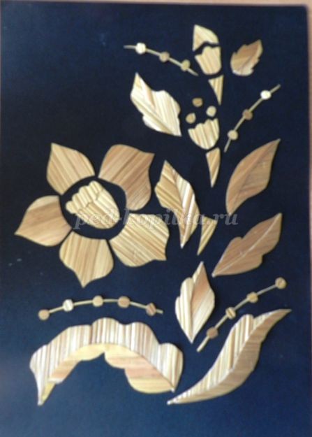 ​Цветочное панно из соломки своими руками: часть 2